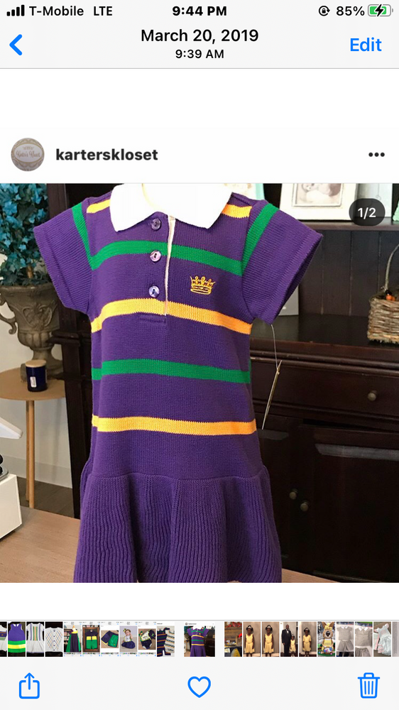Mardi Gras Purple Sweater Dress