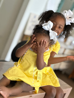 Yellow aline collared dress