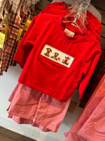 Red reindeer pant set