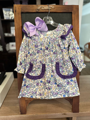 Purple floral knit dress